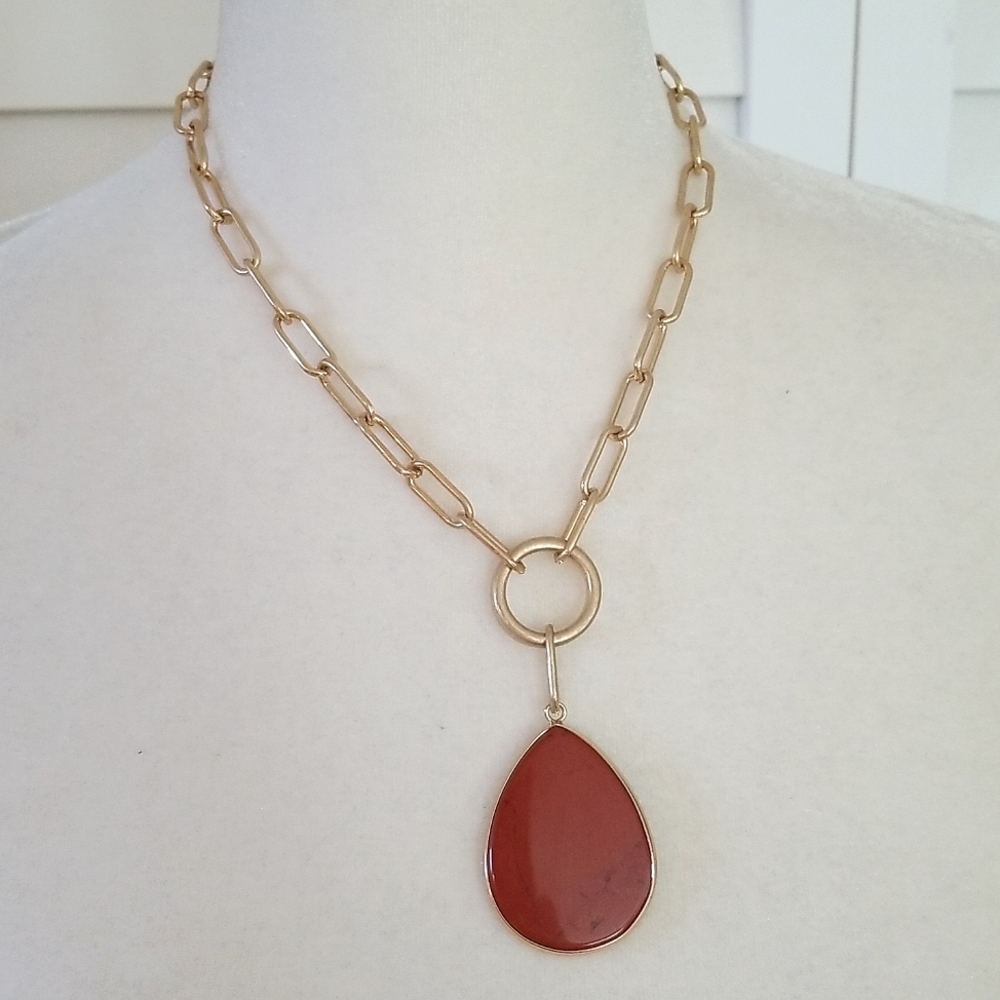 Bold Paper Clip Pendant Necklace